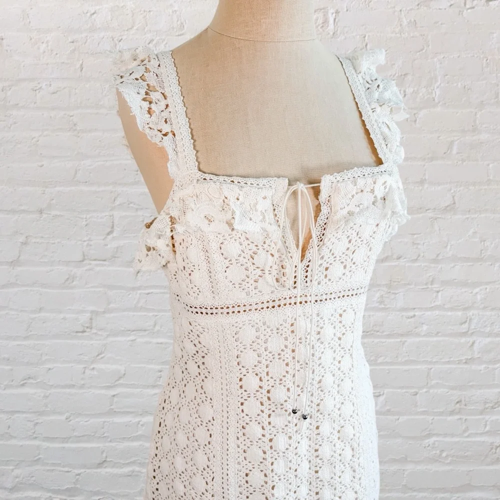 Free People Cross My Heart Crotchet Mini Dress - Picture 9 of 15